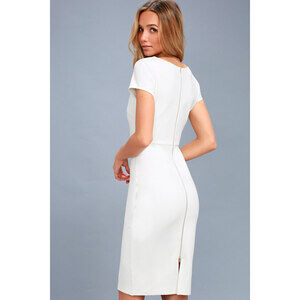Lulus Business Of Love White Bodycon Midi Dress - Size X-Small